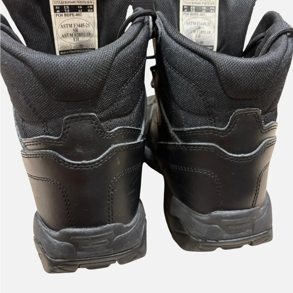 Battle Ops Men's Boots Sz 7.5 M/W 6" Waterproof Tactical Leather Black BOPS6001 - Picture 4 of 9